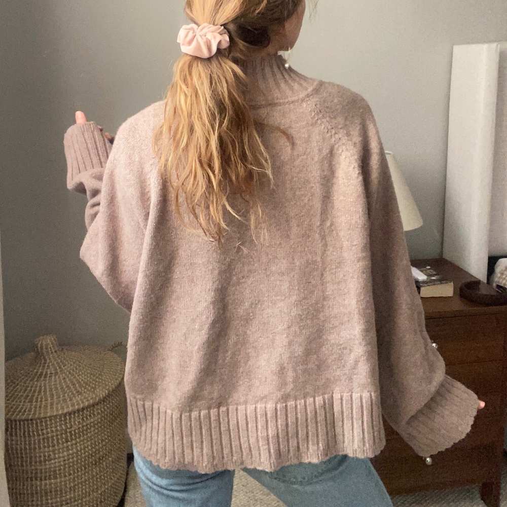 GAP Cashsoft Turtleneck Sweater -  Light Brown Cotton Blend - XL